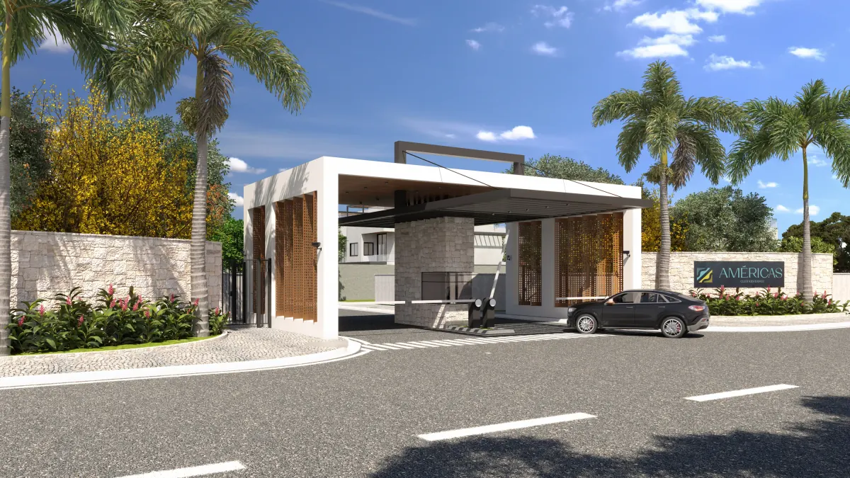 Pórtico de entrada do Américas Club Residence